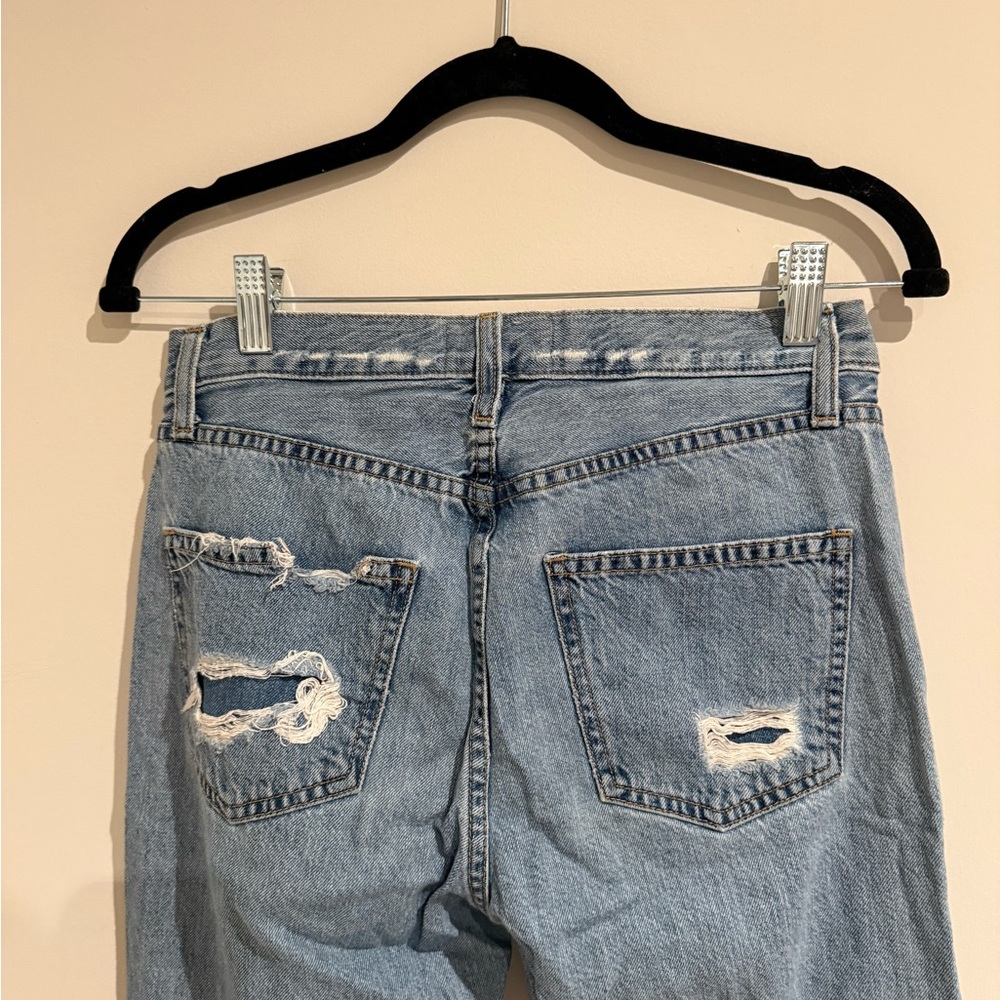 Current/Elliott Original Straight Ripped Jeans - Picture 6 of 8